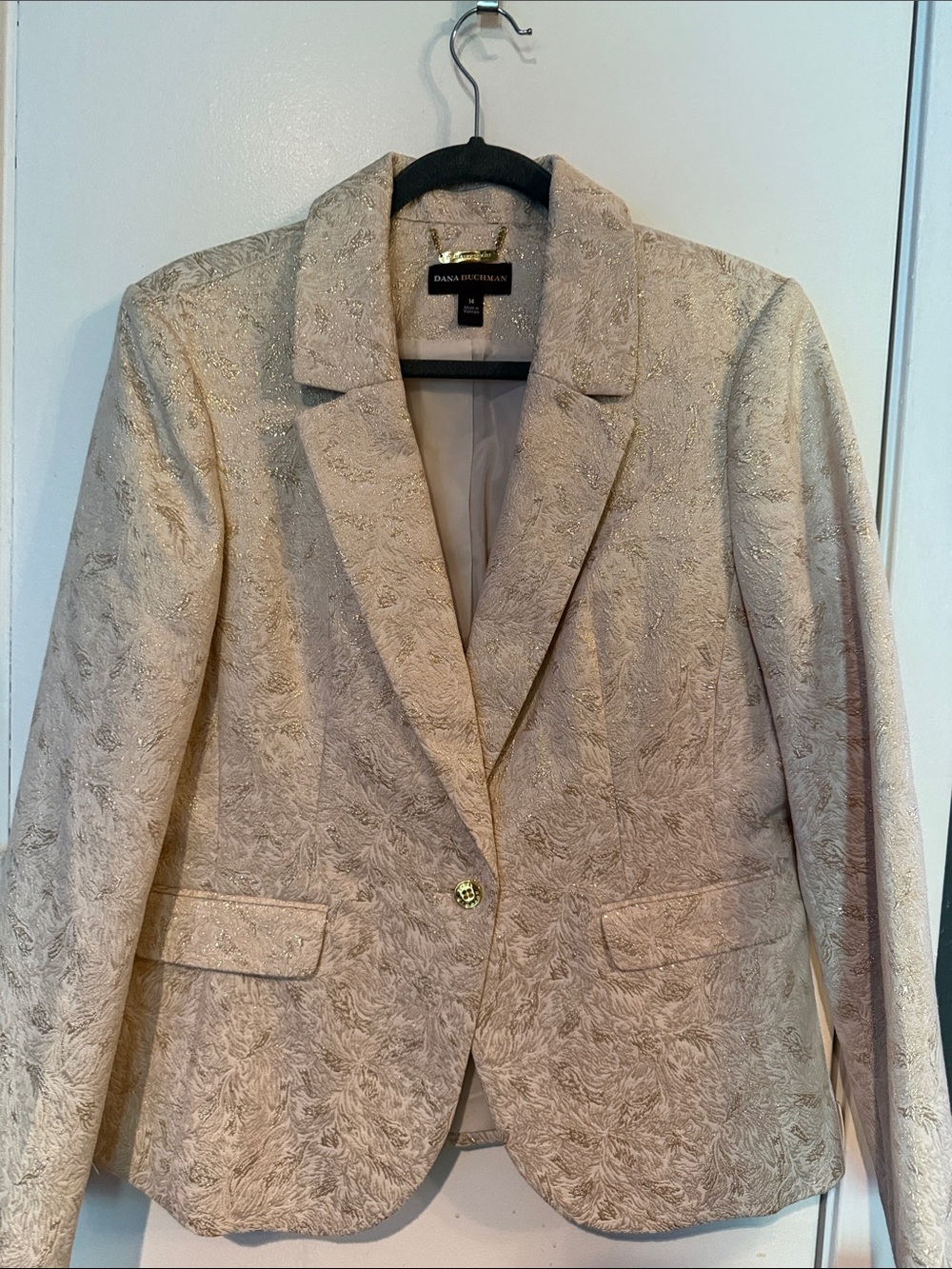 Dana Buchman Ivory Metallic Brocade Blazer